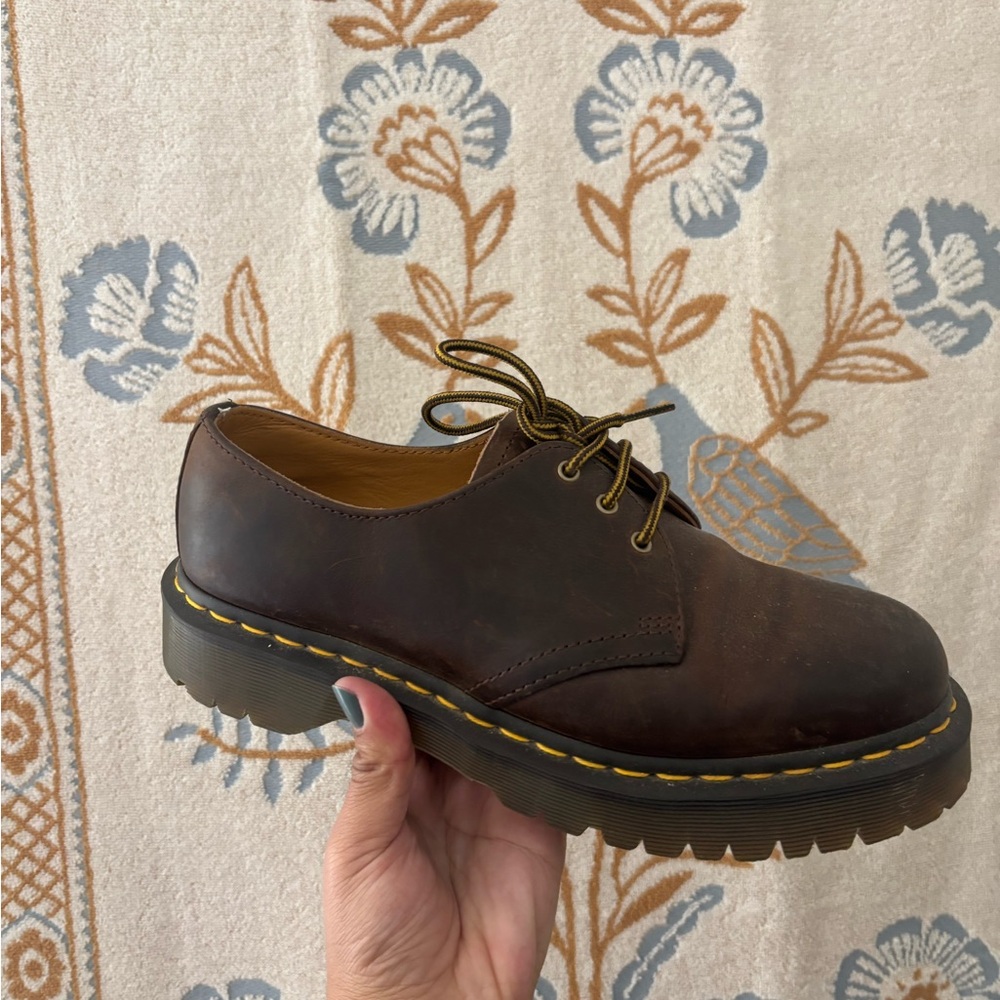Dr. Martens Brown Leather Oxfords with Air-Cushioned Sole